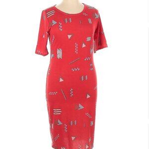 NWT Lularoe Midi T-Shirt Dress Red Print Size XL